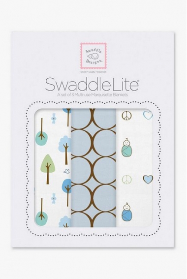 Набор пеленок SwaddleDesigns - SwaddleLite Cute & Calm Pastel Blue