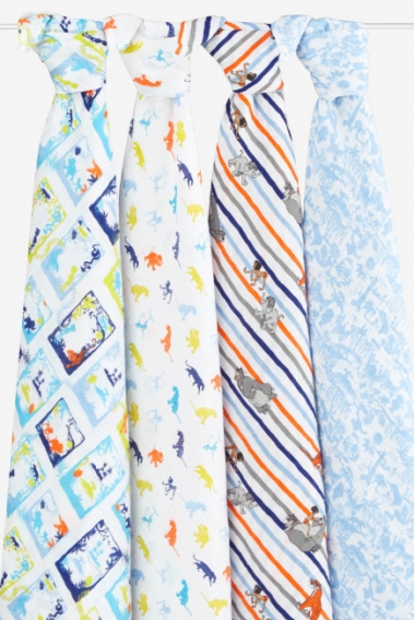 Муслиновые пеленки Aden&Anais для новорожденных большие, набор 4, Disney Jungle Book