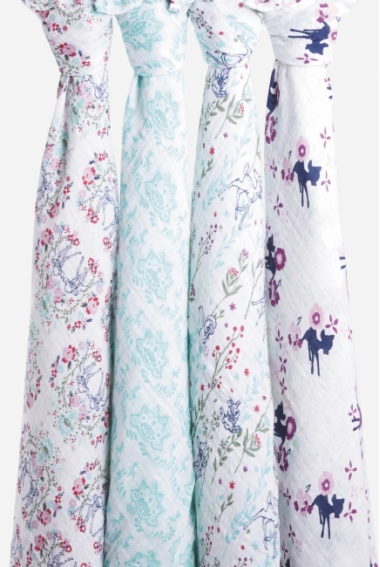 Муслиновые пеленки Aden&Anais для новорожденных большие, набор 4, Disney Bambi