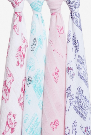 Муслиновые пеленки Aden&Anais для новорожденных большие, набор 4, Disney Aristocrats