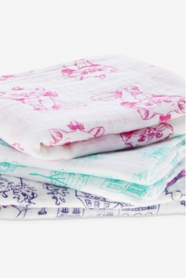 Муслиновые пеленки для новорожденных средние Aden&Anais, набор 3, Disney Aristocrats