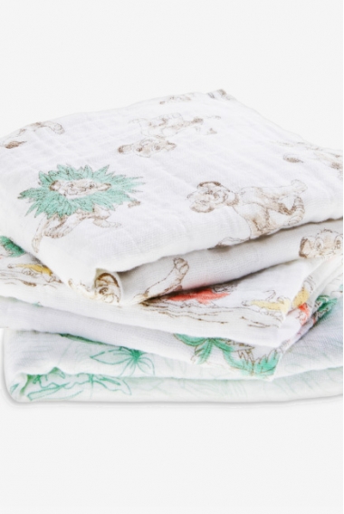 Муслиновые пеленки для новорожденных средние Aden&Anais, набор 3, Disney Lion King