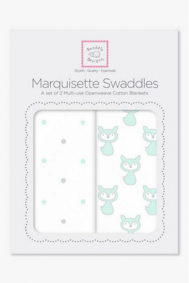 Набор пеленок SwaddleDesigns Marquisette 2-Pack Little, Fox Dottie Star