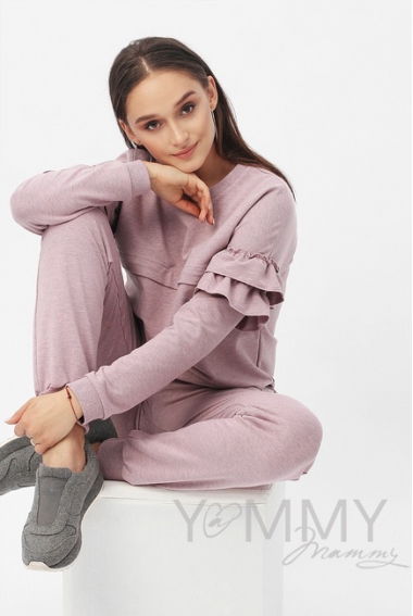 Костюм для кормящих и  беременных, розовый меланж