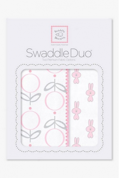 Набор пеленок SwaddleDesigns - Swaddle Duo Pink Little Bunnie