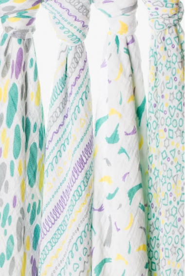 Муслиновые пеленки для новорожденных Adam Stork большие, набор 4, Sweetie