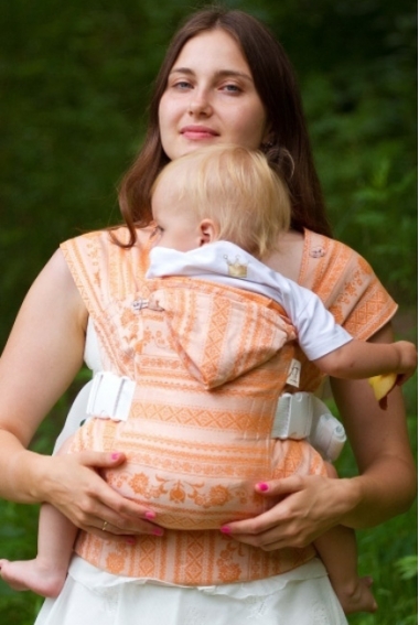 Слинг-рюкзак шарфовый с бамбуком Karaush, Orange White