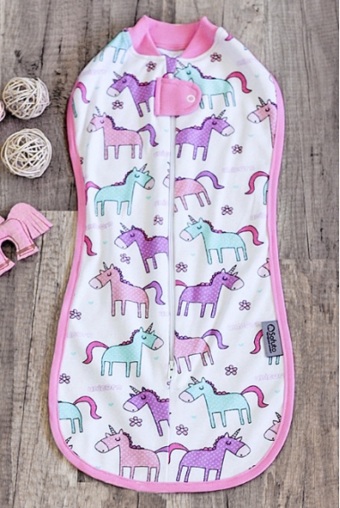 Пеленка-кокон на молнии для новорожденных, Unicorn