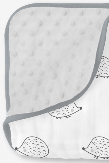 Одеяло муслиновое с флисом SwaddleDesigns Snuggle Blanket, Black Hedgehog