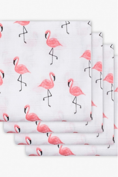 Муслиновые пеленки для новорожденного Jollein средние, Tropical Flamingo