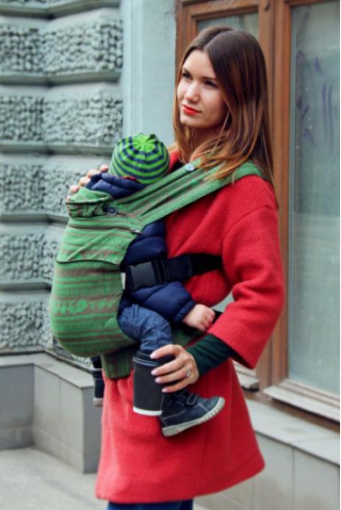 Эрго рюкзак шарфовый с бамбуком Karaush растущий, Forest