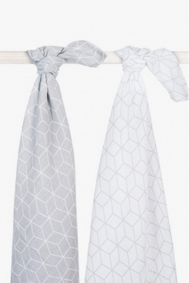 Муслиновые пеленки для новорожденного Jollein большие, Graphic Grey