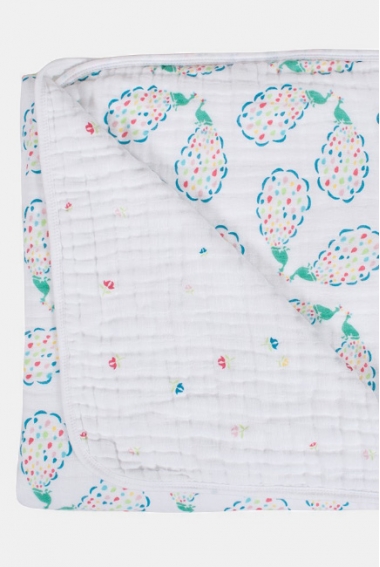 Одеяло муслиновое Bebe au Lait, Peacocks and Pansies
