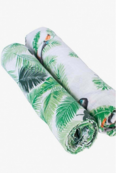 Пеленки муслиновые для новорожденных большие, Bébé au Lait Rio/Palms