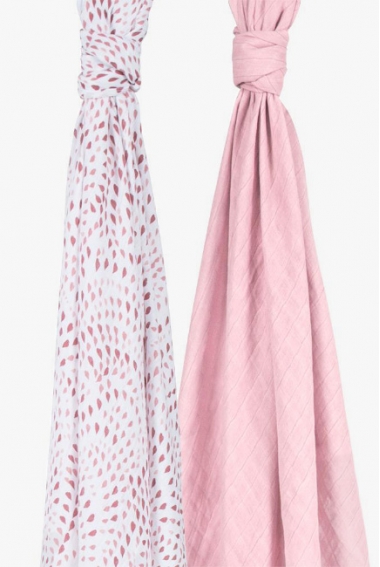 Пеленки муслиновые для новорожденных Bébé au Lait большие набор 2, Rose Quartz/Petal