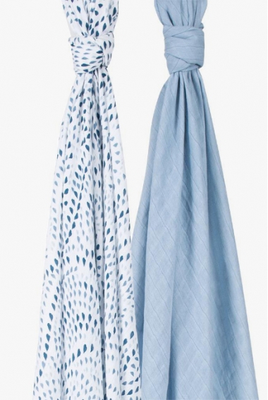 Муслиновые пеленки для новорожденного Bébé au Lait большие, Rose Serenity and Sky