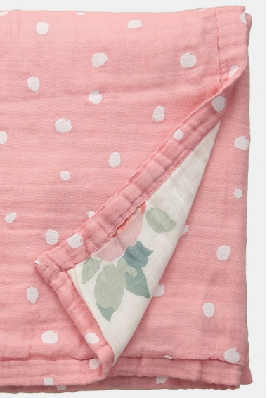 Одеяло из муслина с бамбуком Bebe au Lait, цвет Rosy and Dewdrops