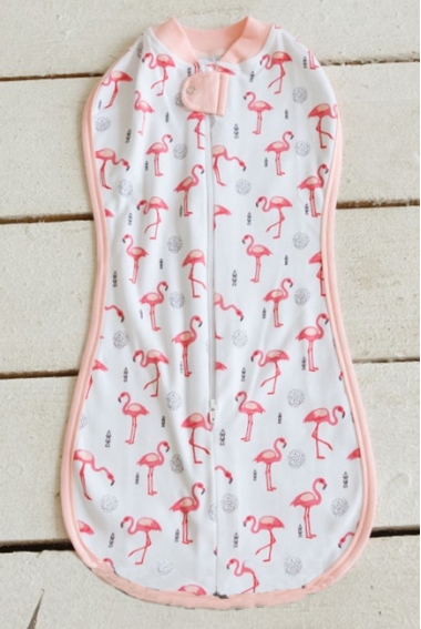 Пеленка кокон на молнии трикотажная, Flamingo