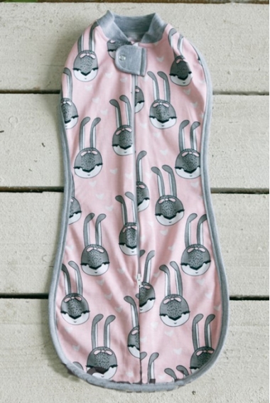 Пеленка-кокон для новорожденных трикотажная, Pink Rabbit