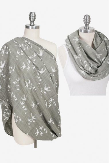 Накидка для кормления - милкснуд муслиновый Bebe Au Lait, Nightingale