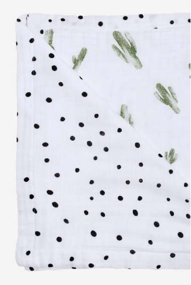 Муслиновое одеяло с бамбуком Bebe au Lait, цвет Saguaro and Dottie