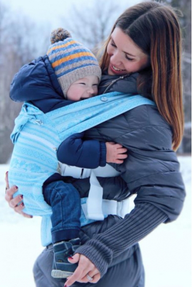 Эрго-рюкзак шарфовый с бамбуком Карауш растущий, Sky