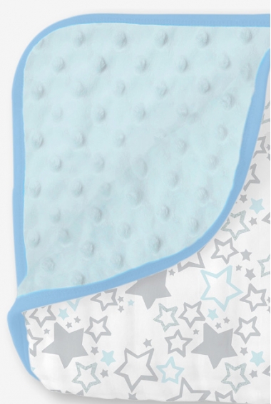 Муслиновое одеяло с флисом SwaddleDesigns Snuggle Blanket, Starshine Shimmer Blue