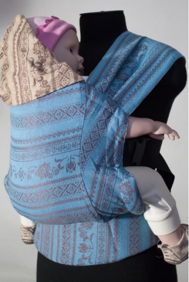 Эрго-рюкзак Karaush шарфовый с бамбуком двусторонний, Toffee/Turquoise