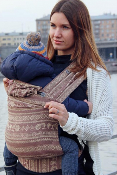 Эрго рюкзак шарфовый с бамбуком Карауш растущий, Toffee