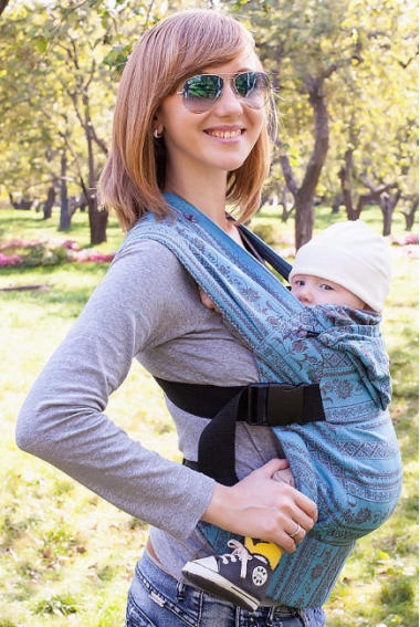 Эрго рюкзак шарфовый с бамбуком Karaush, Turquoise