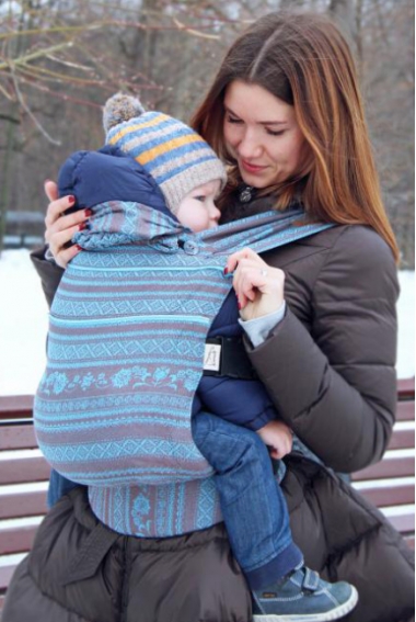 Эрго-рюкзак шарфовый с бамбуком Karaush растущий, Turquoise