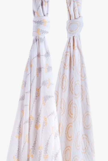 Пеленки для новорожденных из муслина Bébé au Lait, большие, Wildflower and Halo