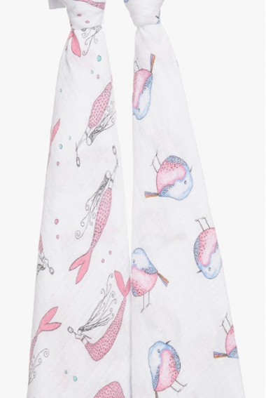 Муслиновые пеленки для новорожденных Aden Anais, большие, набор 2, Benita Bird