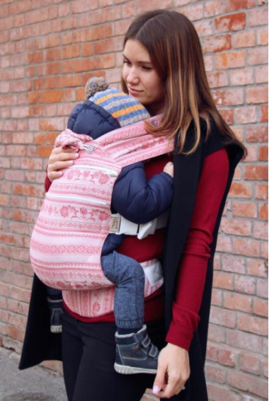 Эрго-рюкзак Карауш шарфовый с бамбуком растущий, Cranberry