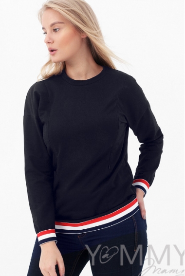 Джемпер для кормящих и беременных, темно-синий