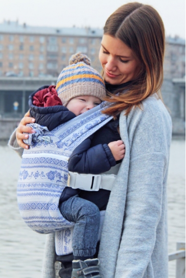 Эрго-рюкзак Karaush шарфовый с бамбуком растущий, Frost