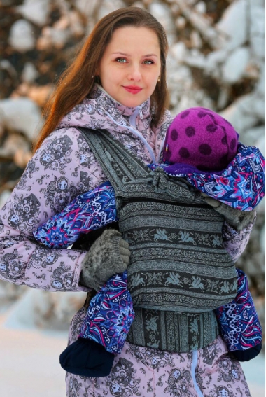 Эрго-рюкзак шарфовый с бамбуком Карауш растущий, Grass