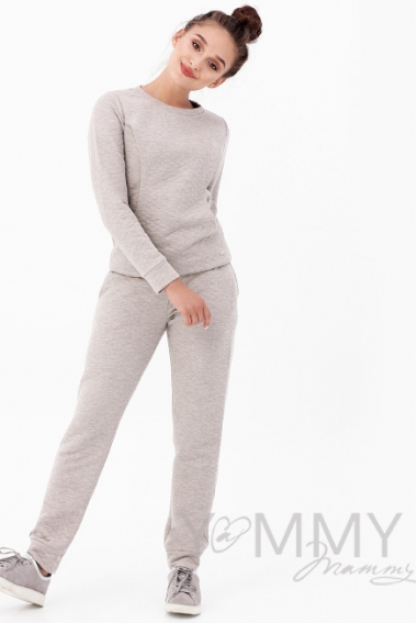 Костюм для кормящих и беременных, бежевый меланж