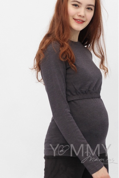 Лонгслив для кормящих и беременных, цвет антрацит