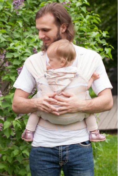 Эрго рюкзак шарфовый с бамбуком Karaush растущий, Peach