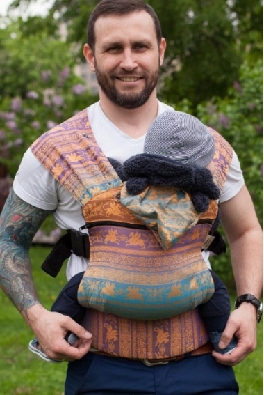 Эрго-рюкзак Karaush шарфовый с бамбуком растущий, Rainbow Opal