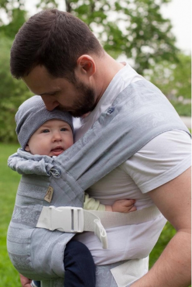 Эрго-рюкзак Карауш шарфовый с бамбуком растущий, Steel