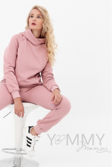 Костюм для кормящих и беременных утепленный, пудровый