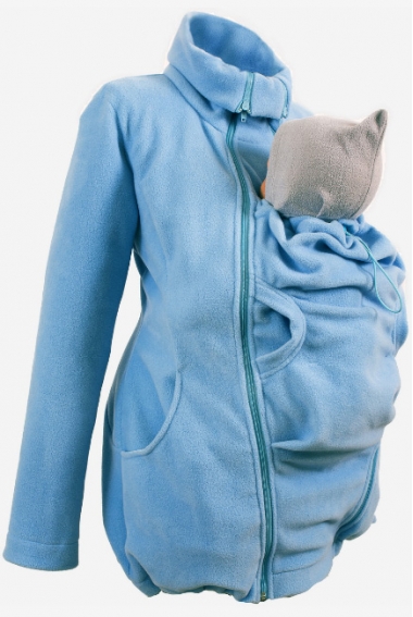 Флисовая слингокуртка и куртка для беременных, голубой
