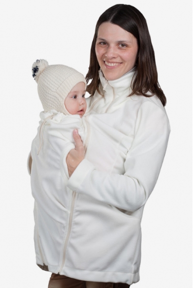 Флисовая слингокуртка и куртка для беременных, молочный