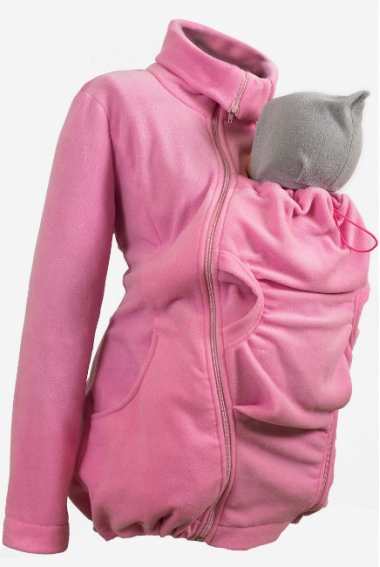 Флисовая слингокуртка и куртка для беременных, розовый