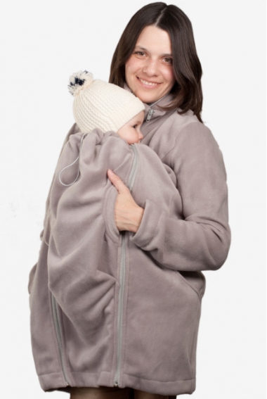 Флисовая слингокуртка и куртка для беременных, дымчатый