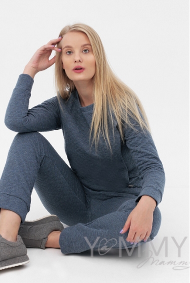 Костюм для беременных и кормящих, индиго меланж
