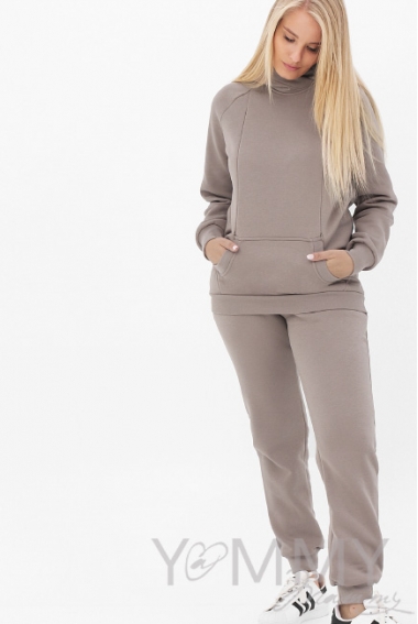 Костюм для кормящих и беременных утепленный, цвет капучино