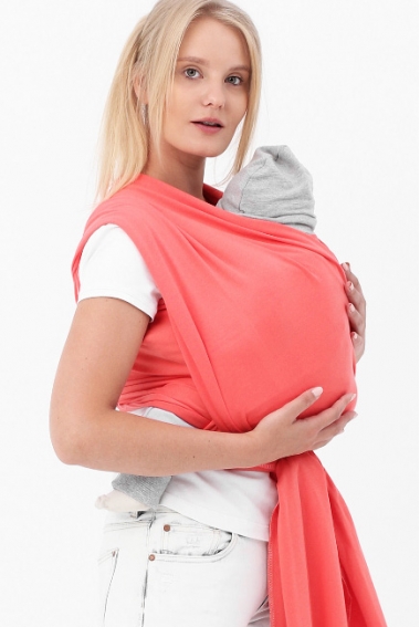 Слинг-шарф трикотажный, коралловый